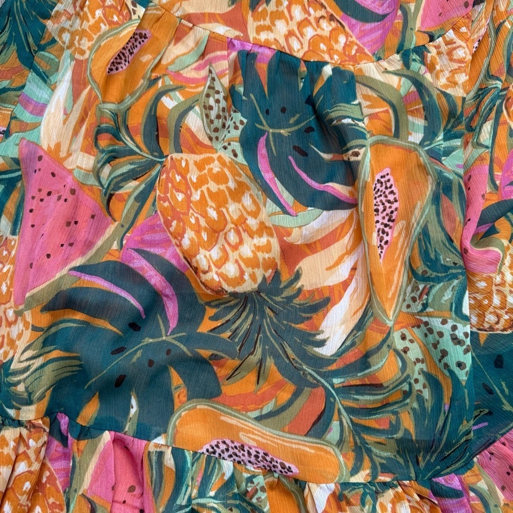 My Danielle Beach Vibrant Tropical Stretchy A-line Prairie Layered Women’s Skirt - Picture 4 of 9